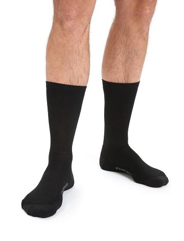 Men's Icebreaker Merino Lifestyle Light Crew Socks Black | CA 1899BEXC